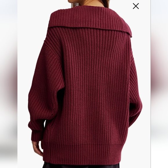 Free PEOPLE Sweater In CABERNET - Picture 3 of 5